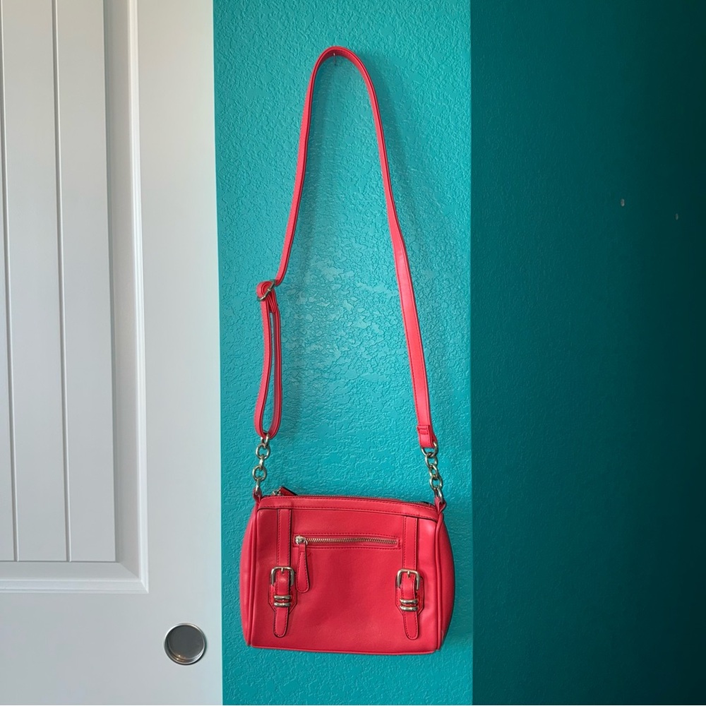 Charming Charlie Salmon/Coral Colored Crossbody Bag